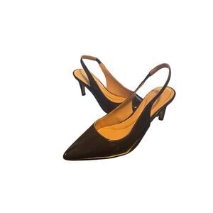 Cole Haan Hansell Slingback Womens Pumps 6B Black Panent Leather Pointed Toe